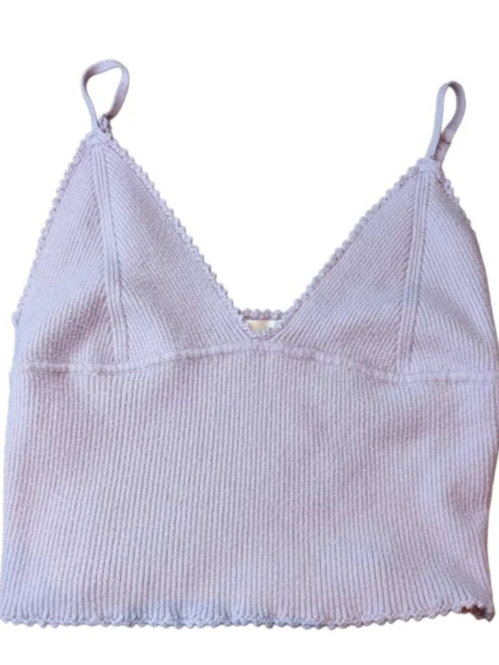 La Hearts Lilac Knit Cami Top with Scalloped Trim